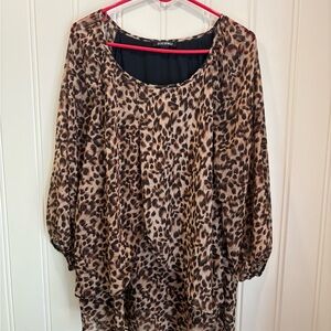 Roz & Ali Animal Print Blouse